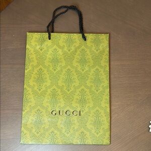 Gucci Stylish Green Tone on Tone Shopping Tote, 12 1/2”x9 1/2”x5